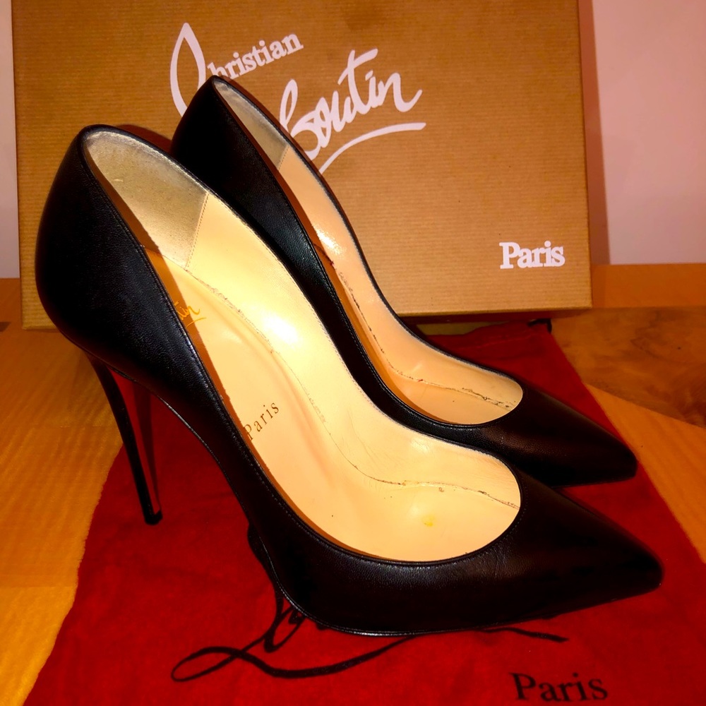 Black leather Pigalle Christian Louboutins